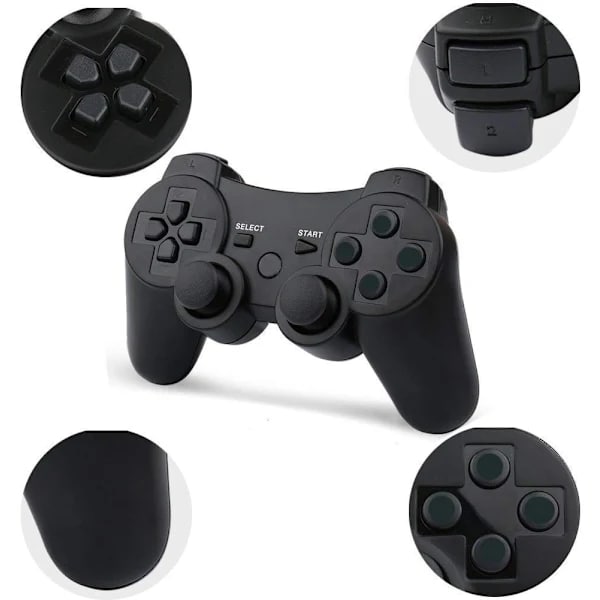 2-Pack - Wireless Controller - Gamepad for PS3 Compatible Black 2-Pack Black 2-Pack