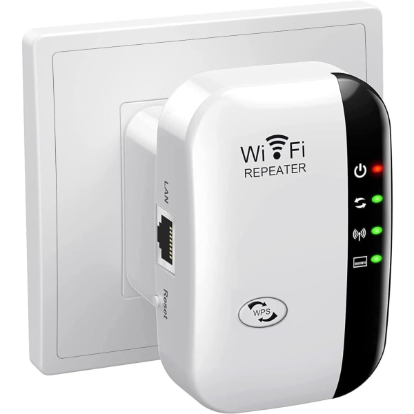 2023 Nyeste WiFi-udvider, WiFi-booster, internetbooster - med Ethernet-port, hurtig installation, trådløs signalforstærker til hjemmet