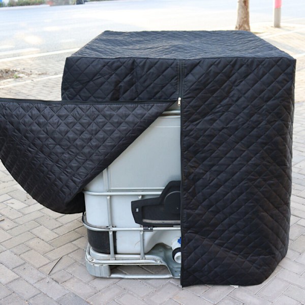 IBC Tankskydd, IBC, Värmeisolering, Regnskydd, IBC-skydd, Frostskydd, 120 x 100 x 116 cm (Svart)
