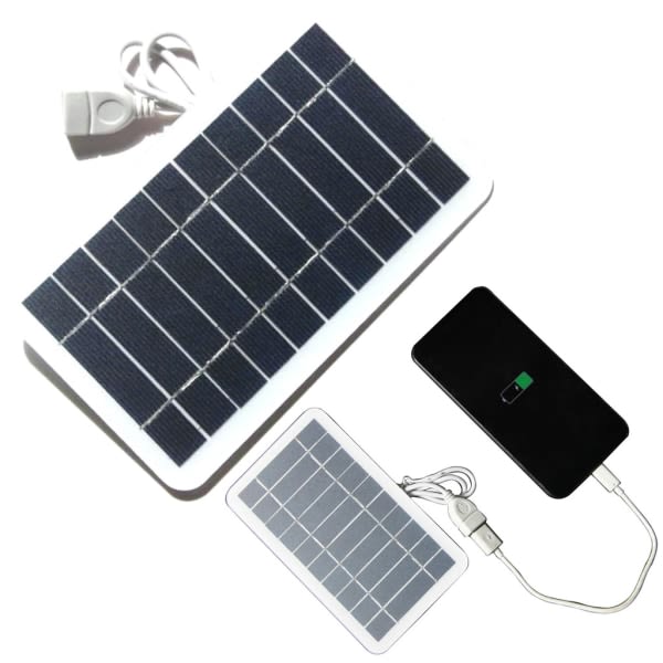 2W 5V Solpanel til Campingvogn Bil Batteriopladning USB Opladningsport