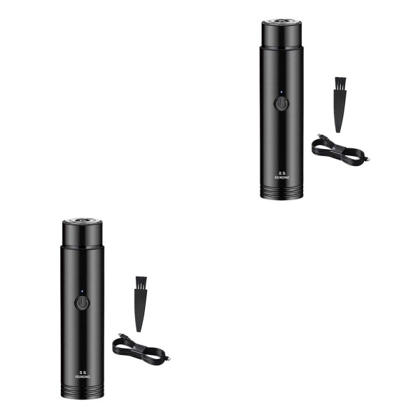 1/2/3/5 Mini sähköinen partakone Kannettava Vedenkestävä Helppo puhdistaa Musta 2 kpl Black 2PCS