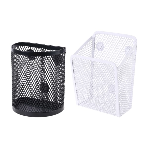 Mesh Magnetisk korg Förvaringslåda Penna Penna Makeup Organizer Skola brevpapper Svart