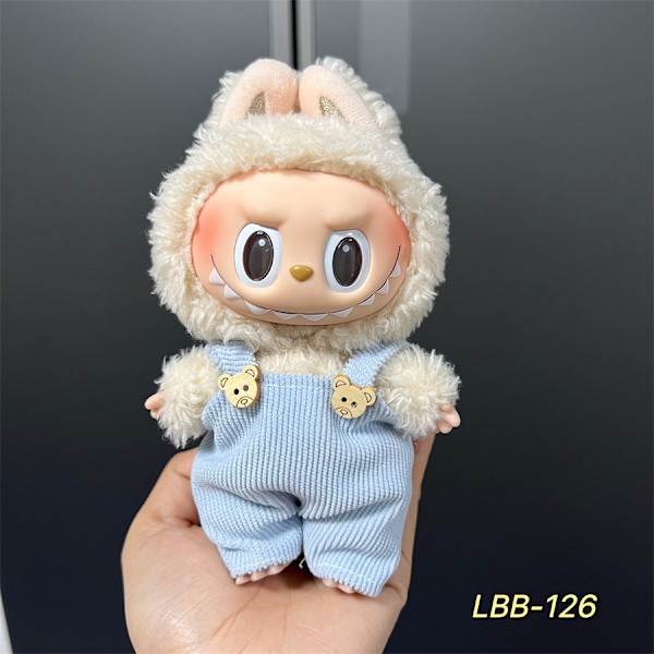 labubu bärbara babykläder vinyl dragduk 17cm docka söt utklädnad vardaglig LBB-126