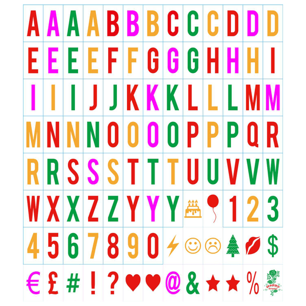 65,4x35 mm filmisk lysboks bogstaver og tal erstatningsskilte til A4 Light Up brevkasseskilt Opslagstavle Sort 104 farve