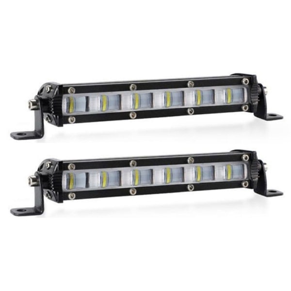 2 stk 7\" Ultra-Slim Single Row Off Road LED-lysrampe [18W] [IP68 Vanntett] [12V - 24V] Dim/kjøre/arbeidslys