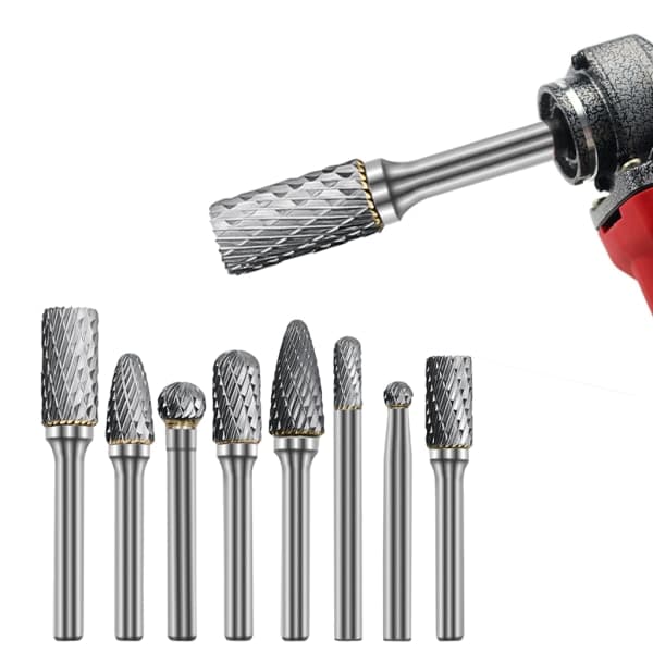 Volframstålslipphuvud Set Mini Diamantspetsborrmaterial Volframlegering Sliptillbehör