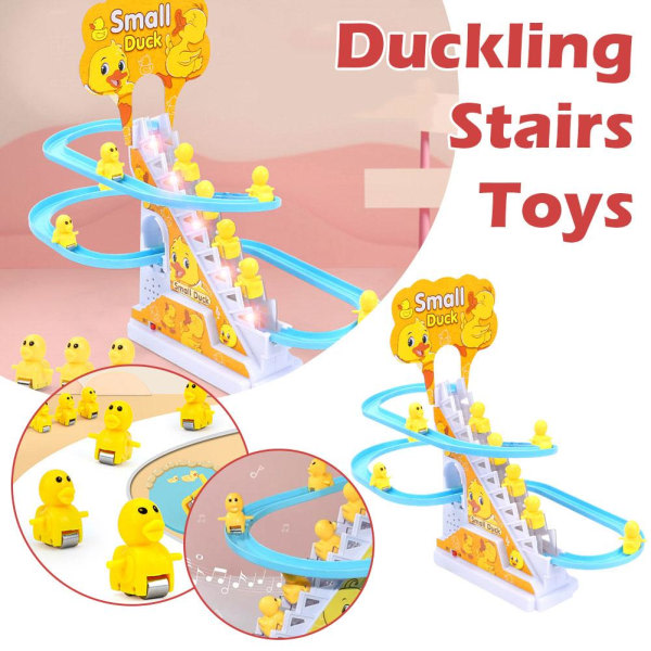 Small Duck Track Game Toy Duck Pingvin Klättring Toy Rail Car Ele 9st ankor en storlek