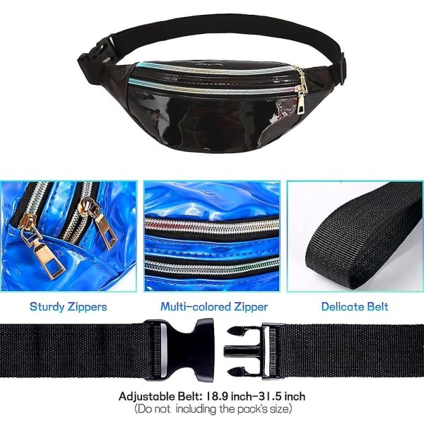 Fanny Packs til Kvinder Festival Party Rave Skinnende Phanny Pack Rejse Vandreture Talje Pakke zdq