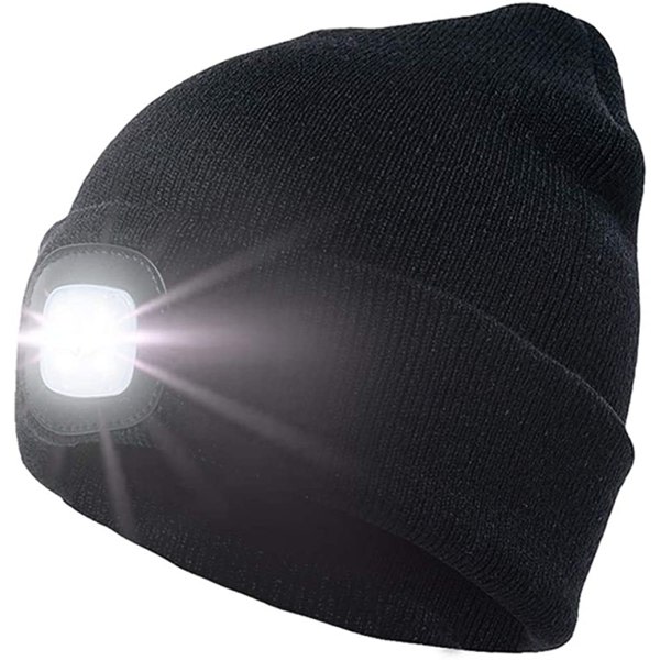 LED Beanie Hat Lighted Knit Uppladdningsbar