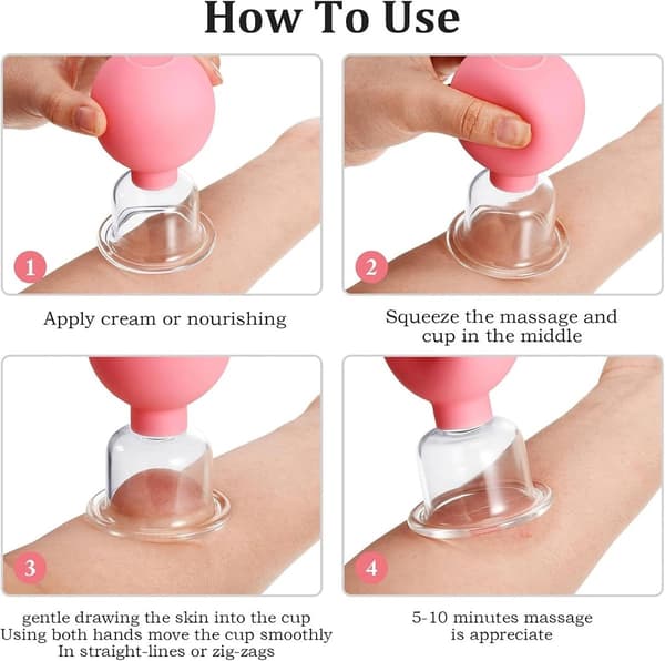 Ansiktskoppningsset, Ansiktskoppning, Premiumkvalitet, Koppningsset Massage, 4 delar