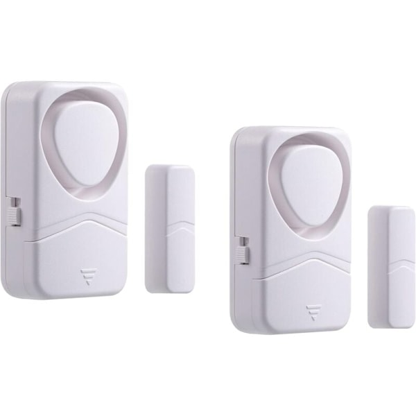2-pack Fönsterdörrlarm, 110dB Magnetisk Sensor för Hem Garage Barnsäkerhet DIY (Batteri Ingår Ej)