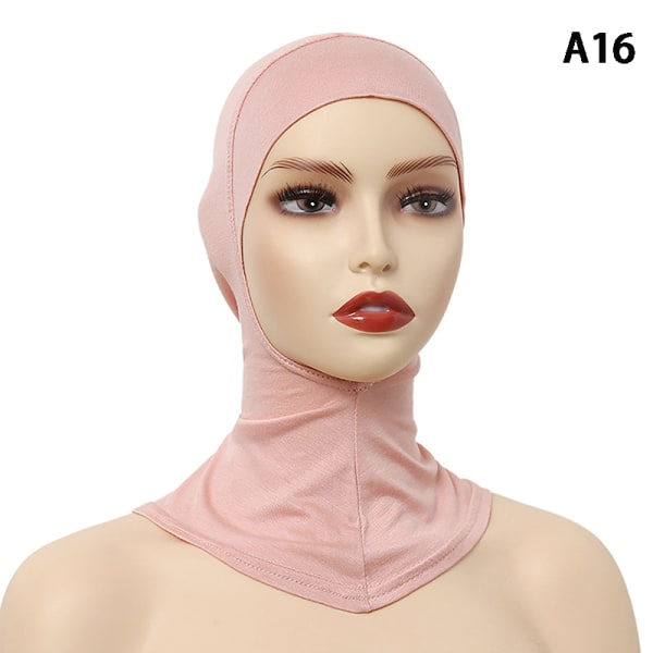 Enfärgad undersjal Hijab-mössa Justerbar Stretchy Turban Ful A16 ONESIZE A16 ONESIZE