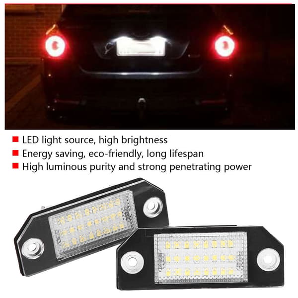 2 stk. 24 LED-nummerpladelygter til Ford C MAX Focus MK2 0.15