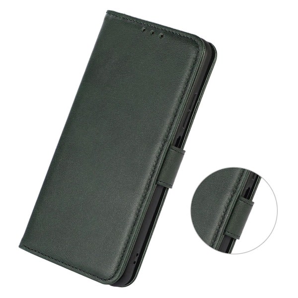 För Xiaomi Redmi Note 12s 4g Pu Läder Plånbok Case Fodral Kohud Texture Magnetisk cover Grön