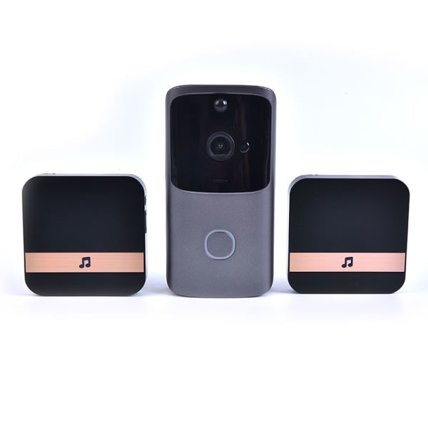 Trådlös WiFi Videodörrklocka Smart Dörr Intercom Säkerhet 720P Svart EU Black EU
