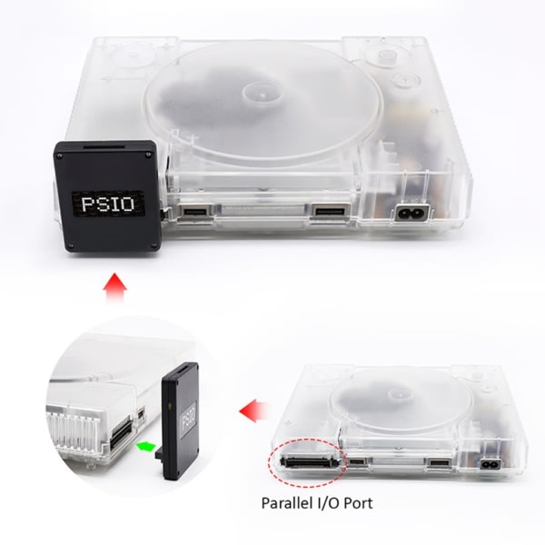 PSIO Optical Drive Emulator Clone version för PS1 Thick Machine Game Console Optical Drive Emulator med 3D printed case