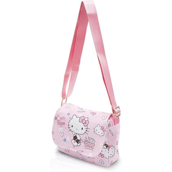 Animerade Kitty-plånbok med snodd Kawaii Kitty Crossbody-väskor Mobiltelefonväska Myntplånbok för flickor, kvinnor