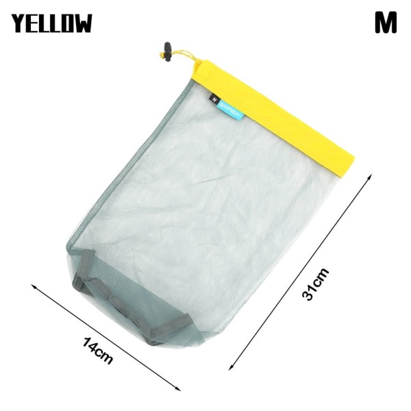 1 st Mesh Förvaringspåse för Utomhusprylar Säck GUL M