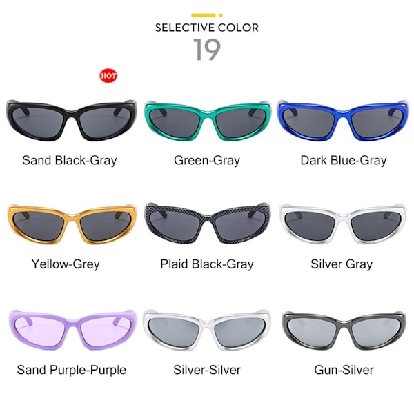 Y2K Omlott Solglasögon Vintage Punk Goggle Glasögon Purple-Pink