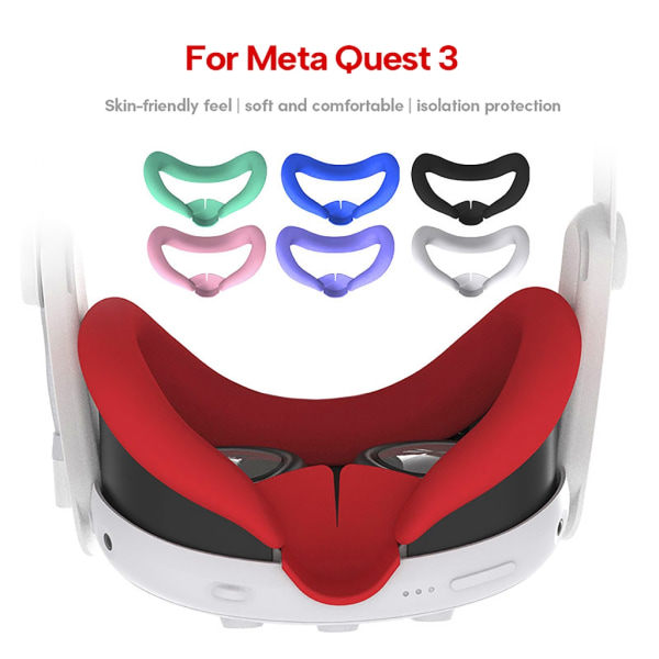 Silikon Cover til Quest3 Headset Ansigtspude Svedtæt Vandafvisende Anti-Snavs Udskiftning VR Pad Sort