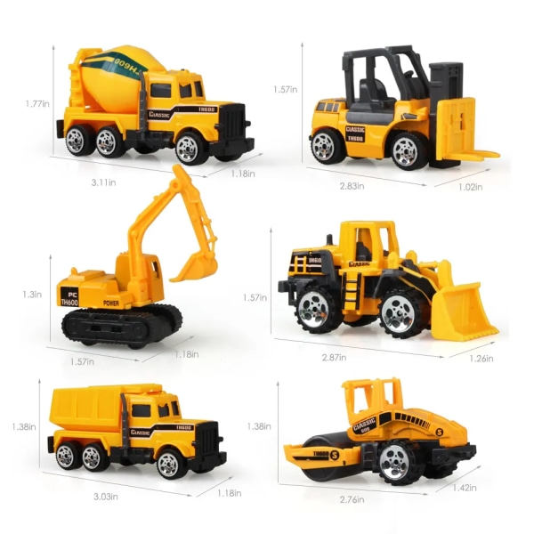 Miniatyyrimalli leluautosta, kaatoauto, tekniset ajoneuvot, eb-malli, lahja pojille, 6 tyyliä, 8,5 A kaivukoneelle