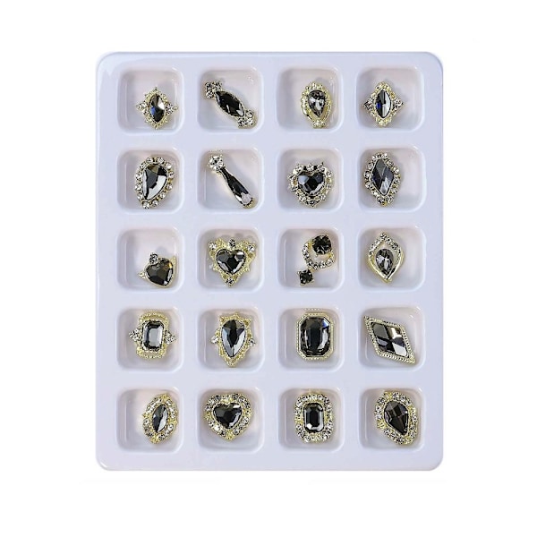 3D Skinnende Kærlighedshjerte Negle Rhinestones Luksus Krystal Zircon Neglesmykker Neglekunst Blue