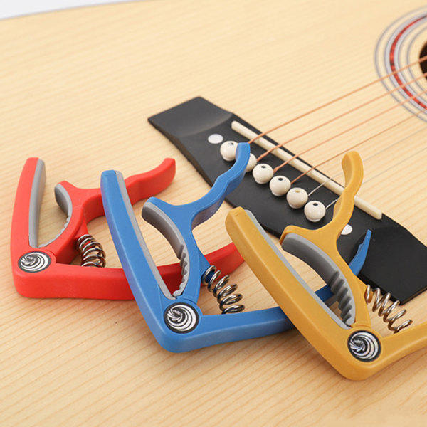 Plast Stålgitarr Capo Klassisk akustisk gitarr Ukulele Tuning Clamp Nybörjare Övning Musikverktyg Svart