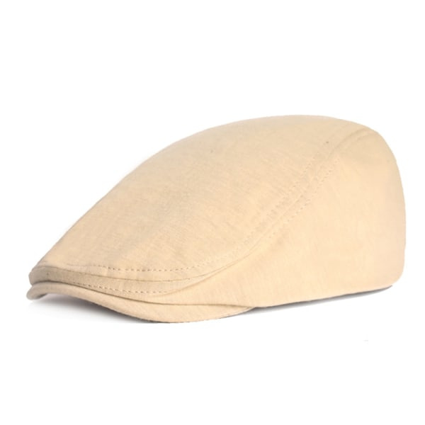 1 stk. Bomulds kasket herre dame hue blød casual basker solid unisex beige one size Beige one size