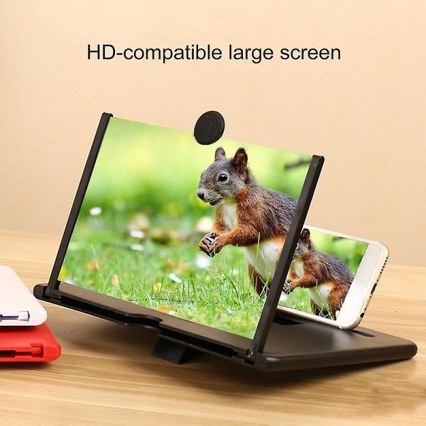 Skärmförstorare Hög Tydligt brett kompatibel akryl 10/12 tum Enkel användning Videoförstärkarhållare för att titta på tv Jikaix Red