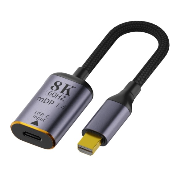 Type C USB3.1 Hunn til DP- Displayport /Mini-DP mDP1.4 Hann 8K Adapter Converter Kabel HUB 18cm/7.1in