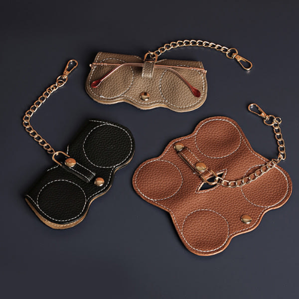 Bärbar mjukt läder Snap Case Eye Box Förvaring Lättwe Mörkbrun A4 Dark brown A4