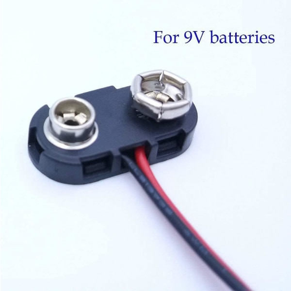 5-pack 9V batterisnäppkontakt 9 volt batteriklämmor Kontaktspänne Plasthus, T-typ