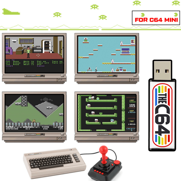 Spelkonsolen C64Mini innehåller den mest kompletta samlingen av speltillbehör