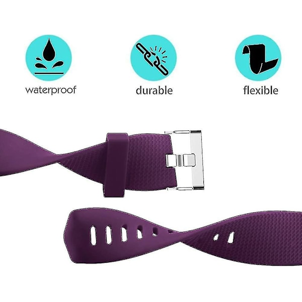 Ersättningsband kompatibla med Fitbit Charge 2, Classic & Special Edition justerbara sportarmband Plum Plum Small