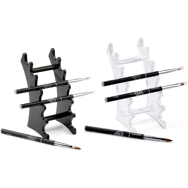 Set med 2 penna displayhållare akryl stativ, nagel/smink/konstpensel