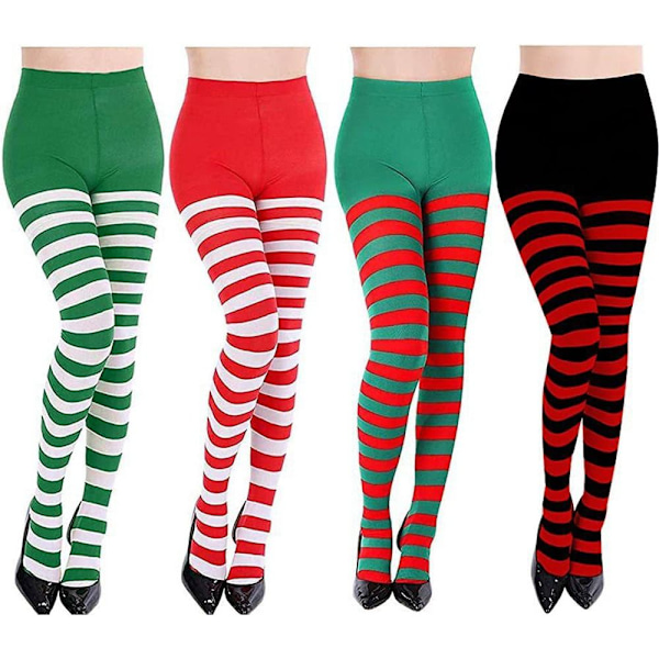 Kvinder Piger Over Knæstrømper Søde Elastiske Strømpebukser Halloween Jul red&green