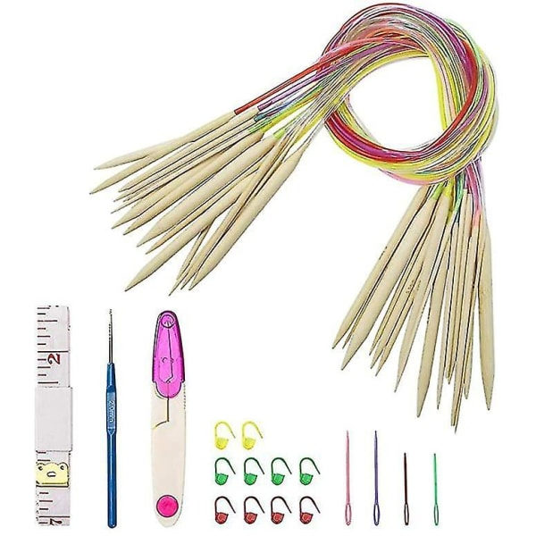 Stickor Set 18 Par Bambu Rund 2mm-10mm