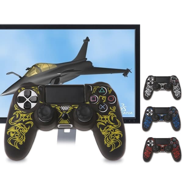 Blødt Silikon Fleksibelt Gummi Cover til Controller Dragon til Case Videospil Controller med Cap Blå