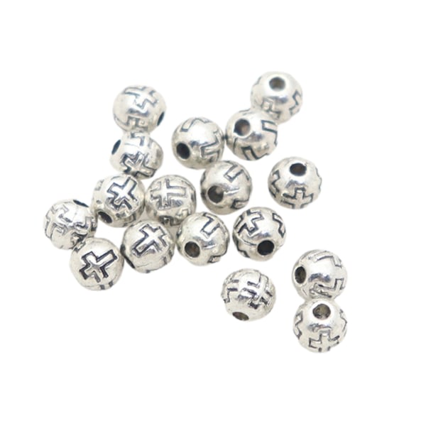til krydsede runde perler 5 mm ufærdige 100 stk/sæt katolske kristne perler dekoration