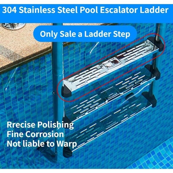 Poolstige pedal i rustfrit stål 304, 50 cm