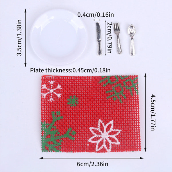 1/12 Nukkekoti Mini ruokailualusta Set Dockhus joulu A1 one size A1 one size