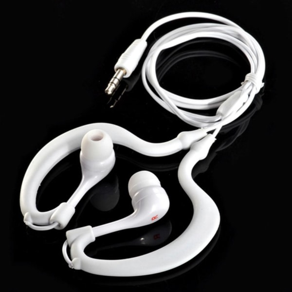 3,5 mm Earhook Sport Earphone Headset Hörlurar För iPod MP3-spelare Vit