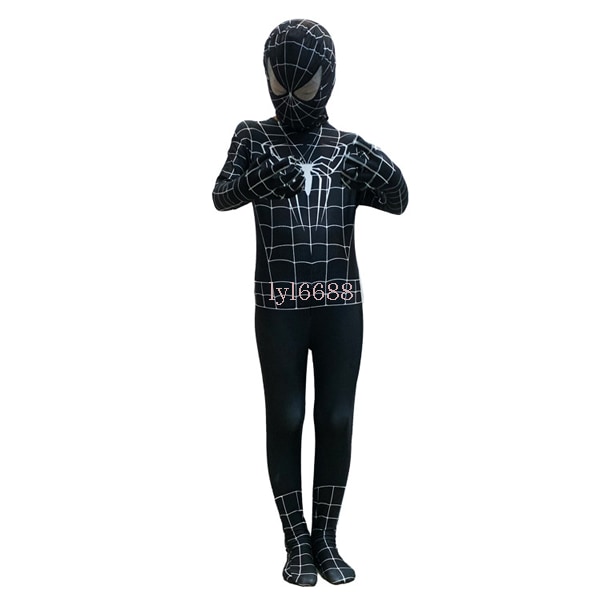 Halloween-kostym för barn, superhjälte Spider-Man tights Homecoming Expedition Iron Man-dräkt Black Spider XL