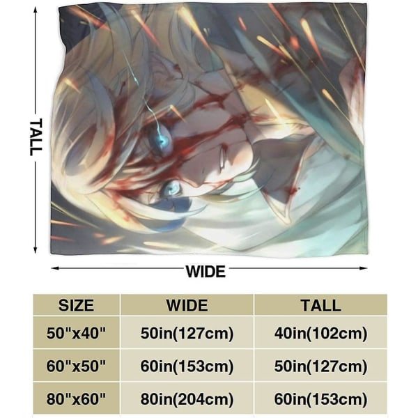 Varme vendbare fluffy tæpper, Shingeki No Kyojin Armin Arlert Flanneltæppe Strikket tæppe til biopicnic Strand-f92 50x40in 125x100cm