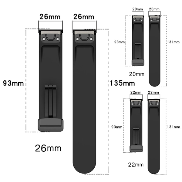 Lämplig för Garmin Fenix7x klockarmband Fenix7 6 5 snabb frigöring magnetiskt fällbart spänne rem 22mm Army Green-Silver Button