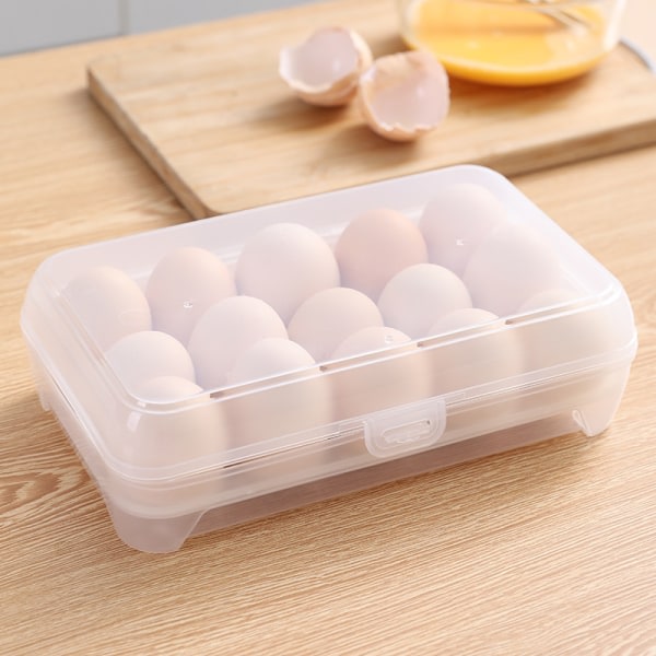 Ägglåda White Grid Plast Ägghållare Kylskåp med lås for camping Picknick Kök Matlagring Burk Äggbeholder 30st