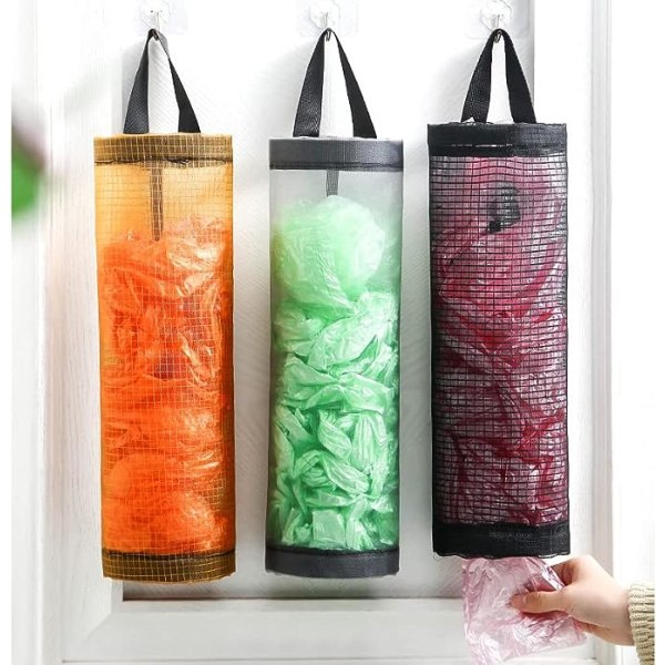 2 stk Mesh Plastposeholder Oppbevaringsposer Kjøkkenavfallspose Mesh, tilfeldig farge