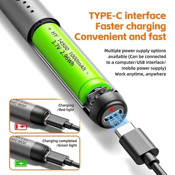Trådløs USB digital loddekolbe justerbar temperatur Type-C interface smart loddeværktøj