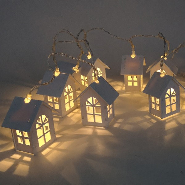 2m 10st Led Julgran Hus Style Fairy Light Led String Vit one size White one size