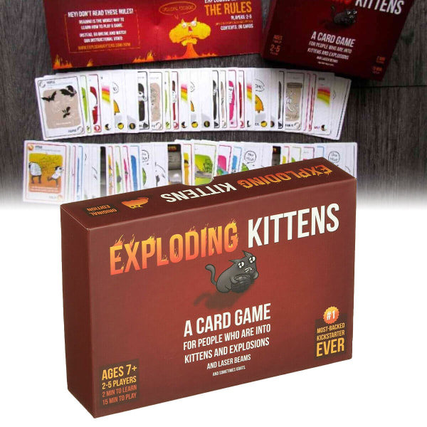 Exploding Kittens originalkortspel - perfekt för familjespel och fester